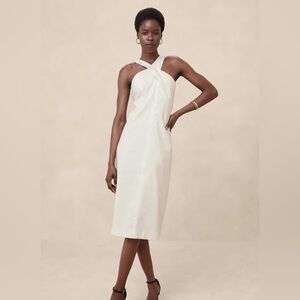 Banana Republic LINEN-BLEND MIDI DRESS